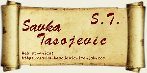 Savka Tasojević vizit kartica